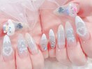 シナモンネイル/水色ネイル
