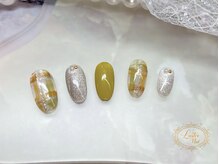 ラスターネイル(Luster nail)/秋色チェックネイル