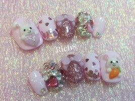 ラブリーうさぎネイルチップ