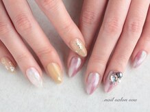 ネイルサロン ソウ 心斎橋店(Nail Salon Sou)/マグネット×ビジュー