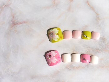 ブリオン 六本松店(Bullion)/春の訪れ~桜ネイル~ フット