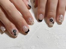 サバビューティースペース 岡崎市(SABA beauty space)/モノクロドットネイル