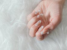 エールネイル(Ailes nail)/パール×フレンチネイル」