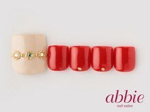 ネイルサロンアビー 北千住店(abbie)/シンプルビジューフット ￥10351