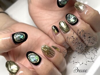 黒×ミラーネイル