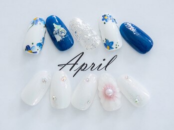 エイプリルプラス(April plus)/梅雨ネイル 花ネイル