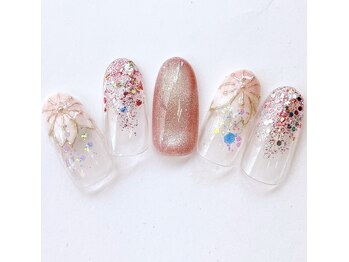 ネイルアンドまつげ リュフェール 五反田(Nail Lufaire)/桜ネイル