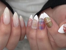 ジェミーネイル エビス(Jemiy nail ebisu)/カラフルチェックフレンチ