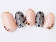 ネイルサロン ドレリッチ 大宮店(drerich)/シースルーブラックドット