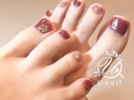 ボルドーニュアンスネイル