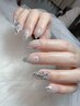【モデル】 ガラスフレンチ／ミラーフレンチネイル