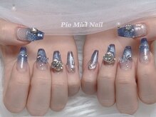 ピオミエルネイル 新宿(pio miel nail)/冬っぽブルーネイル