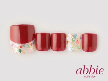 ネイルサロンアビー 北千住店(abbie)/フット シェルフレンチ ￥12980