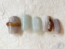 アイネイルズ 梅田店(I nails)/くすみニュアンスべっ甲¥7700