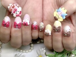 リボンとキャラクターのコラボ