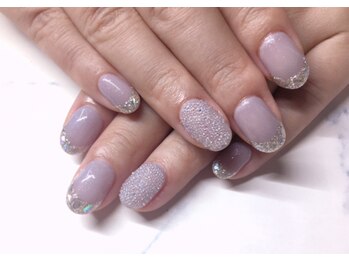 ネイルサロン アテナ(Athena)/ガラスフレンチ×ピクシーネイル