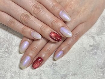 ネイルサロン メイプル(Nail Salon maple)/ワンカラー+ラメライン