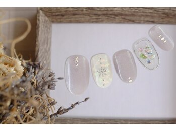 ファストネイル なんばウォーク店(FAST NAIL)/塗りかけ 梅雨ネイル【11700】