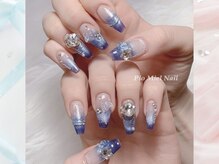 ピオミエルネイル 新宿(pio miel nail)/冬っぽブルーネイル