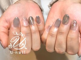 グレー☆透け感ネイル