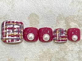 大人可愛いツイードネイル