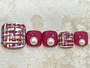 レイネイル 岐阜茜部店(RAY NAIL)/大人可愛いツイードネイル