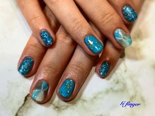 ジー フィンガー 千葉店(G)/ブルー☆タイダイネイル