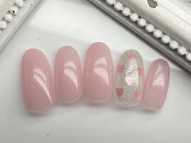 シンプルハートホロネイル