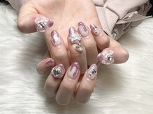 ヒールネイル(heal nail)/くすみpink×pinkラメ×kirakira