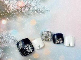 ネイビークリスマスネイル♪