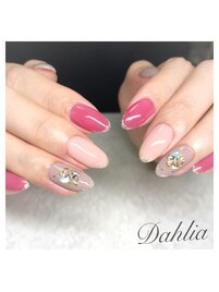 ピンク×グレージュ