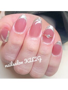 ネイルサロン キリグ(KILIG)/ガラスフレンチ×リング