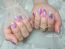 シュガーネイル(sugar nail)/ふわふわ花びらネイル