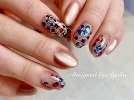 ステンドグラス風フラワーアート