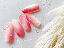 ボネール(nail ＆ eyelash Bounail)/桃　水滴　マット　フルーツ