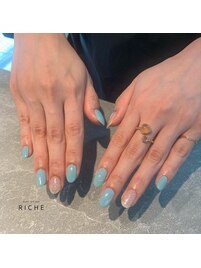 夏色清流ブルーネイル
