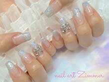 ネイルアート ジマー/ラメグラ＋パーツ追加/韓国