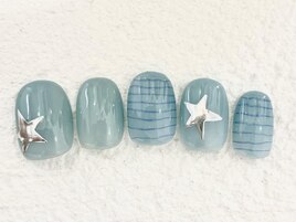 透明感星ブルーボーダー¥6800