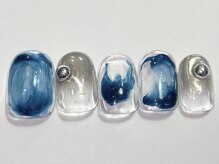 ネイルメゾン 渋谷店(NAIL MAISON)/ブルーもやもやミラー￥5500