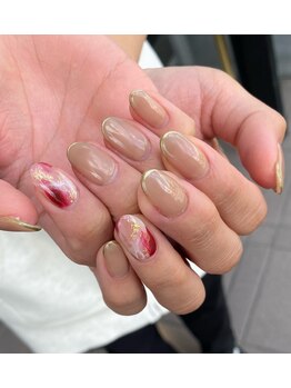 トータルサロン 白べぇーっ プラス/大理石ネイル♪