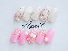 エイプリルプラス(April plus)/チェリー　ツイードネイル