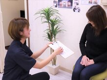 J'sメディカル整体院/ご来店後、お悩み等をご記入