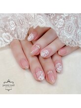 ピオニーネイル(peony nail)/ブライダル　レースフラワー