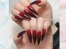 ピオミエルネイル 新宿(pio miel nail)/レッドブラックネイル