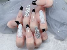 スノーネイルサロン 新宿店(Snow nail salon)/黒キルティング埋め尽くし