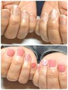 自爪を育てるケア×春ネイル