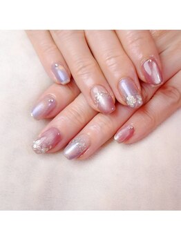 ピオニーネイル(peony nail)/マーメイドマグ　ミラーフラワー