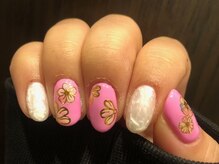 シャイニーネイル(Shiny nail)/お花ネイルピンク