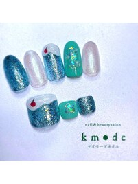 クリームソーダネイル