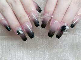ブラックグラデーションネイル